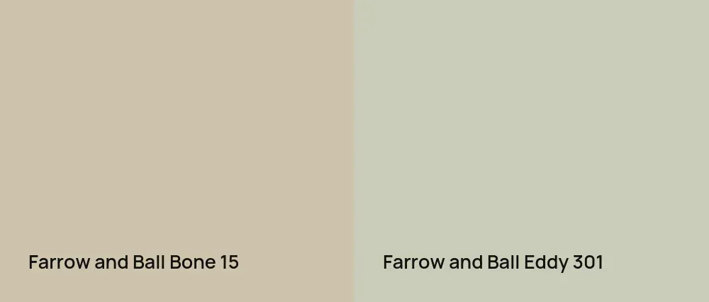 Farrow and Ball Bone 15 vs Farrow and Ball Eddy 301
