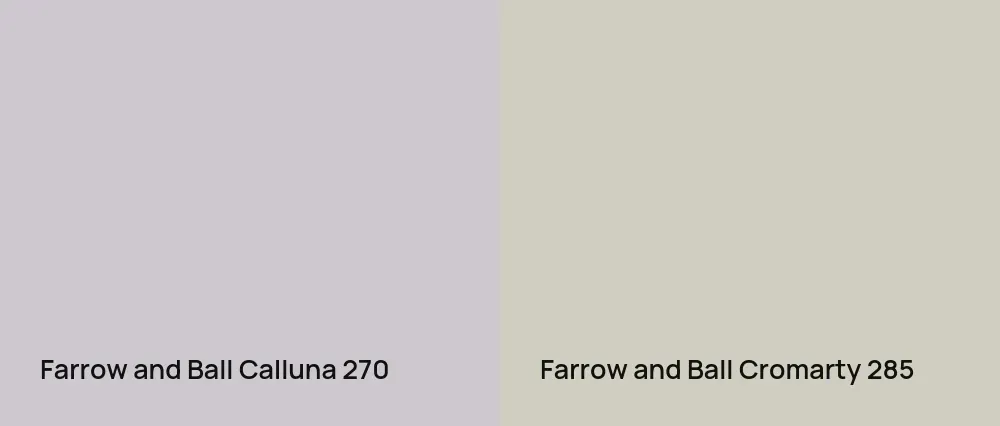 Farrow and Ball Calluna 270 vs Farrow and Ball Cromarty 285