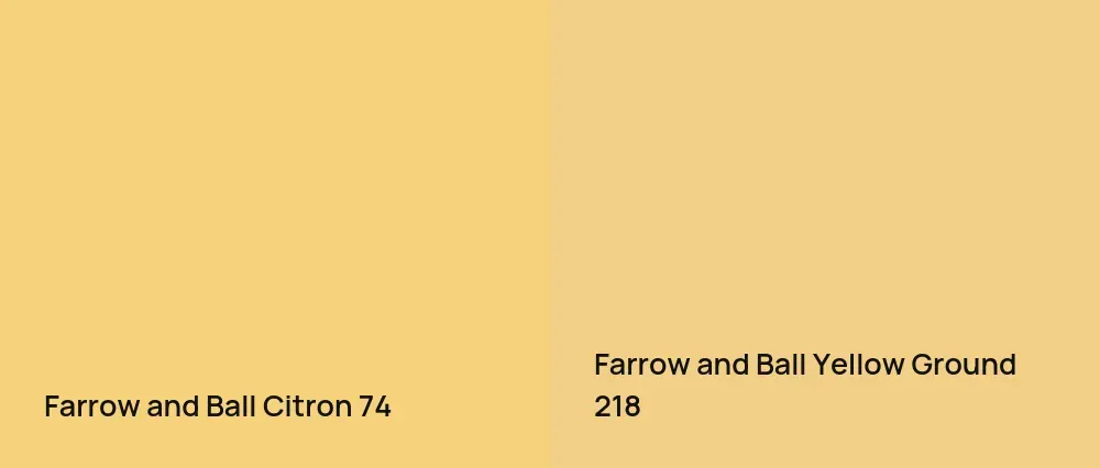 Farrow and Ball Citron 74 vs Farrow and Ball Yellow Ground 218