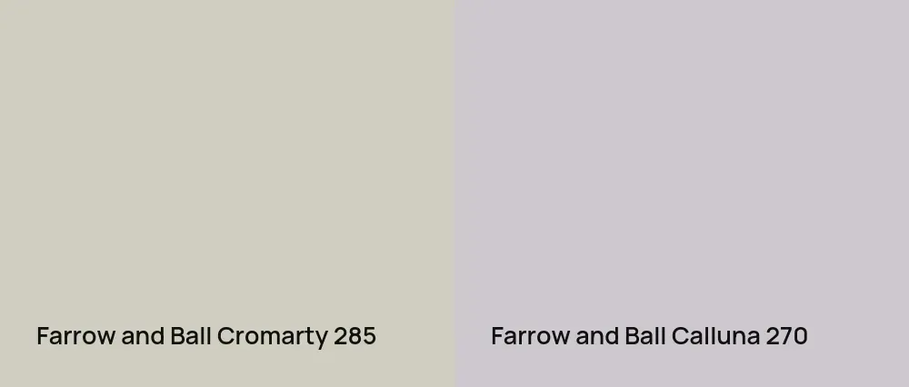 Farrow and Ball Cromarty 285 vs Farrow and Ball Calluna 270