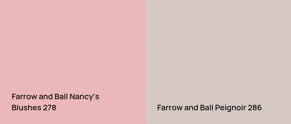 Farrow and Ball Nancy's Blushes 278 vs Farrow and Ball Peignoir 286
