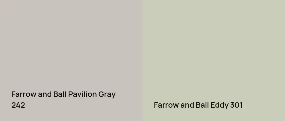 Farrow and Ball Pavilion Gray 242 vs Farrow and Ball Eddy 301