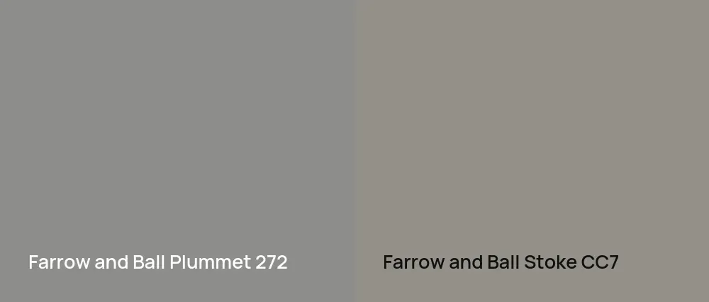Farrow and Ball Plummet 272 vs Farrow and Ball Stoke CC7