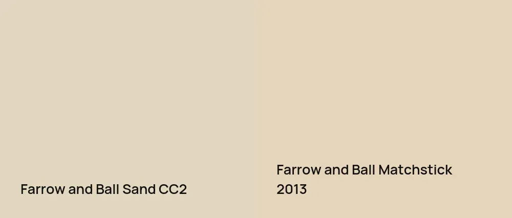 Farrow and Ball Sand CC2 vs Farrow and Ball Matchstick 2013