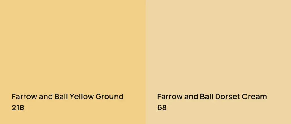 Farrow and Ball Yellow Ground 218 vs Farrow and Ball Dorset Cream 68