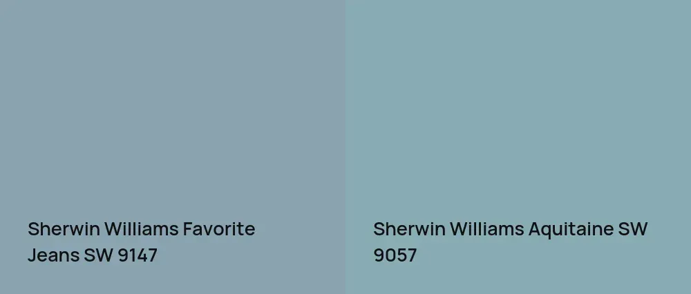 Sherwin Williams Favorite Jeans SW 9147 vs Sherwin Williams Aquitaine SW 9057