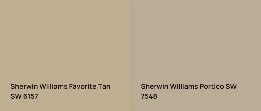 Sherwin Williams Favorite Tan SW 6157 vs Sherwin Williams Portico SW 7548