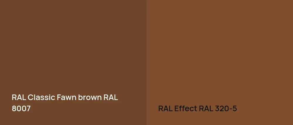RAL Classic  Fawn brown RAL 8007 vs RAL Effect  RAL 320-5