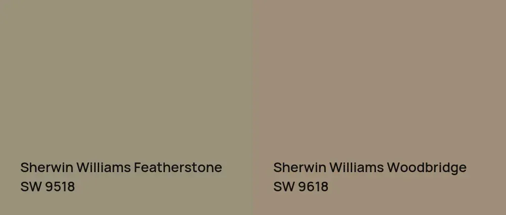 Sherwin Williams Featherstone SW 9518 vs Sherwin Williams Woodbridge SW 9618