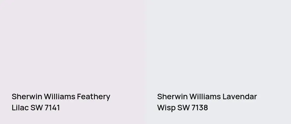 Sherwin Williams Feathery Lilac SW 7141 vs Sherwin Williams Lavendar Wisp SW 7138
