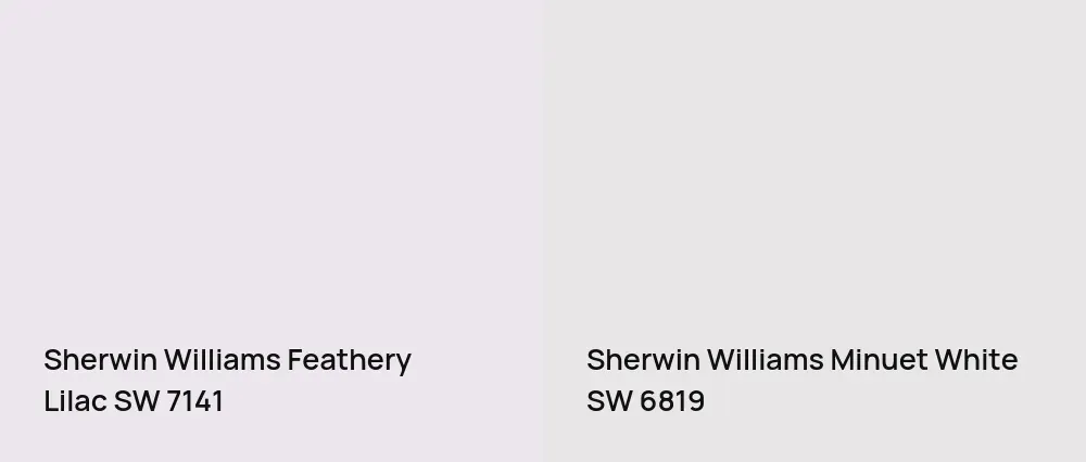 Sherwin Williams Feathery Lilac SW 7141 vs Sherwin Williams Minuet White SW 6819