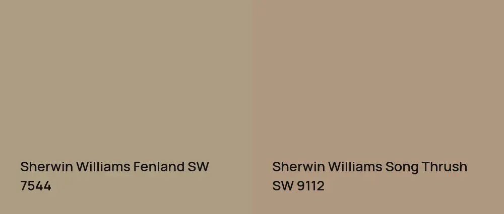 Sherwin Williams Fenland SW 7544 vs Sherwin Williams Song Thrush SW 9112