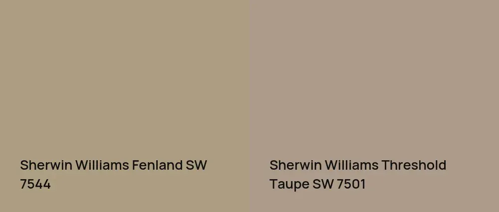 Sherwin Williams Fenland SW 7544 vs Sherwin Williams Threshold Taupe SW 7501