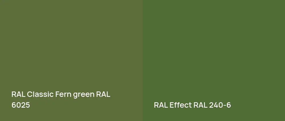 RAL Classic  Fern green RAL 6025 vs RAL Effect  RAL 240-6