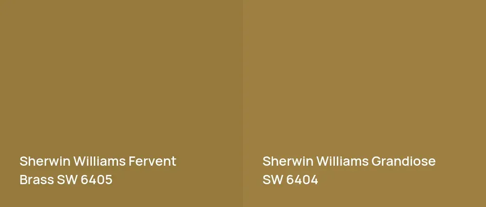 Sherwin Williams Fervent Brass SW 6405 vs Sherwin Williams Grandiose SW 6404
