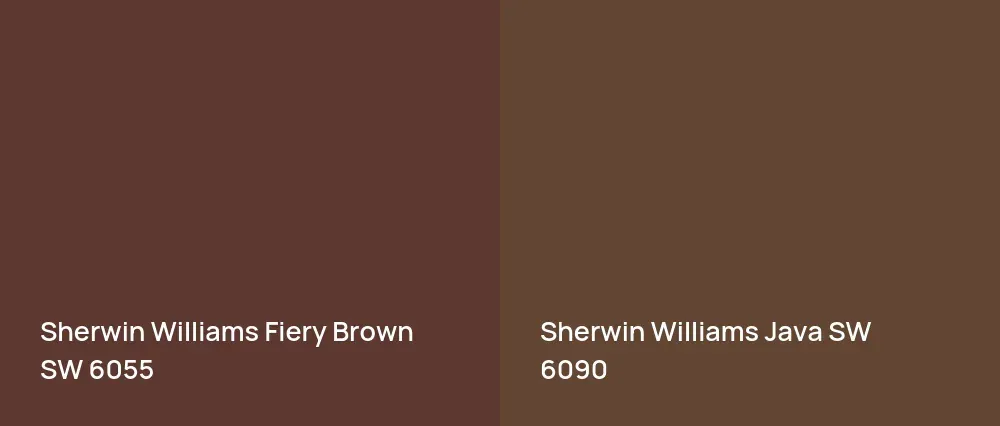 Sherwin Williams Fiery Brown SW 6055 vs Sherwin Williams Java SW 6090