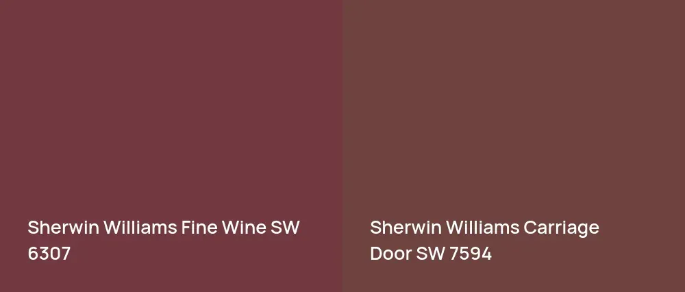 Sherwin Williams Fine Wine SW 6307 vs Sherwin Williams Carriage Door SW 7594