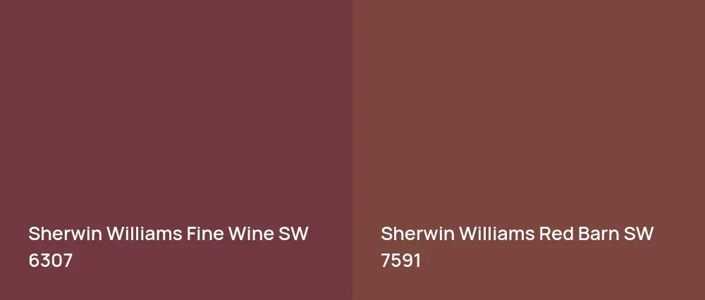 Sherwin Williams Fine Wine SW 6307 vs Sherwin Williams Red Barn SW 7591