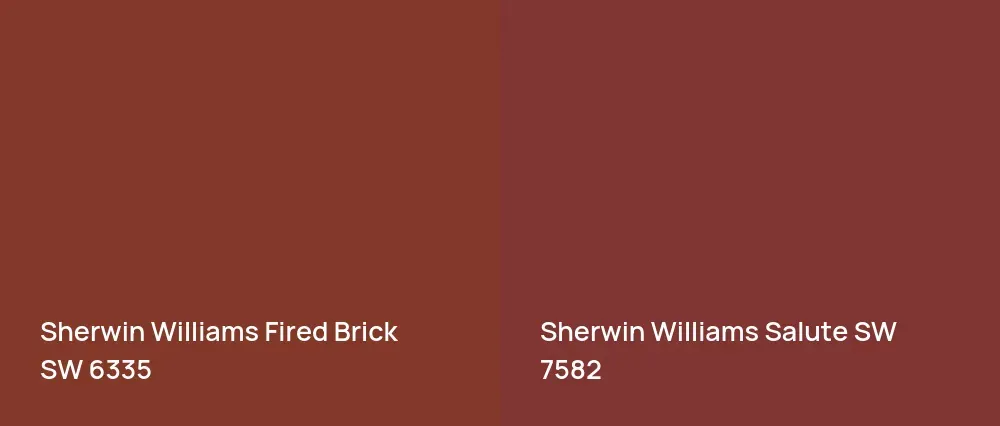 Sherwin Williams Fired Brick SW 6335 vs Sherwin Williams Salute SW 7582
