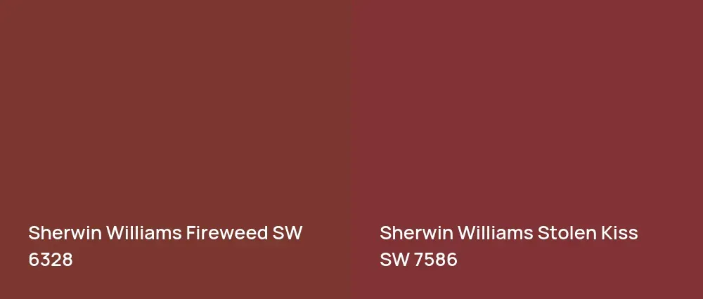 Sherwin Williams Fireweed SW 6328 vs Sherwin Williams Stolen Kiss SW 7586