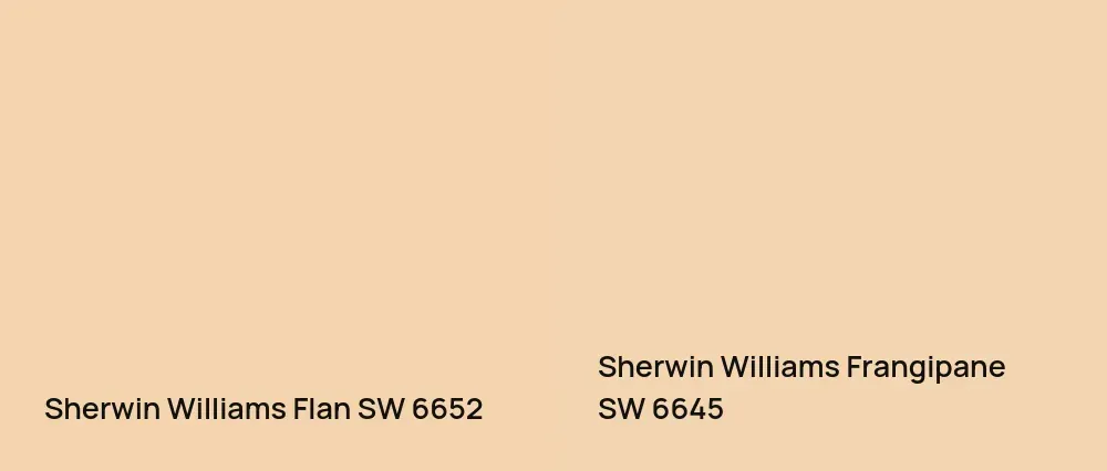Sherwin Williams Flan SW 6652 vs Sherwin Williams Frangipane SW 6645