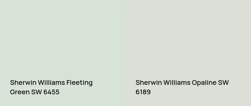 Sherwin Williams Fleeting Green SW 6455 vs Sherwin Williams Opaline SW 6189