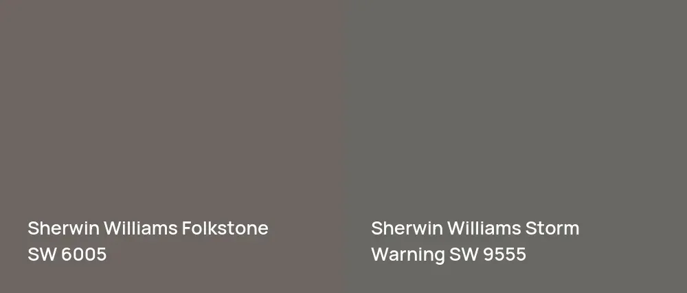 Sherwin Williams Folkstone SW 6005 vs Sherwin Williams Storm Warning SW 9555