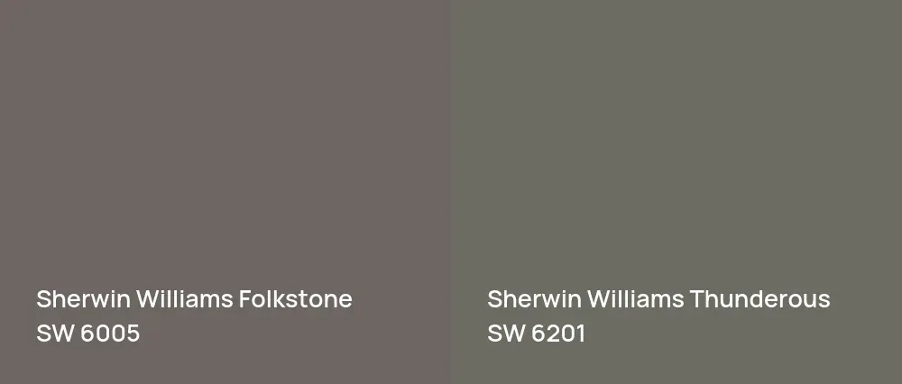 Sherwin Williams Folkstone SW 6005 vs Sherwin Williams Thunderous SW 6201