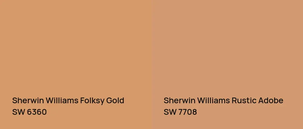 Sherwin Williams Folksy Gold SW 6360 vs Sherwin Williams Rustic Adobe SW 7708