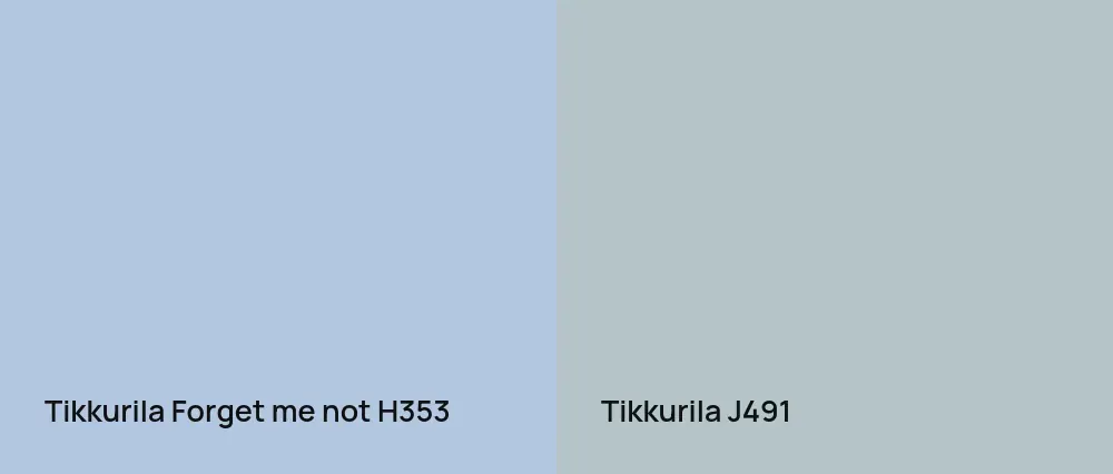 Tikkurila Forget me not H353 vs Tikkurila  J491