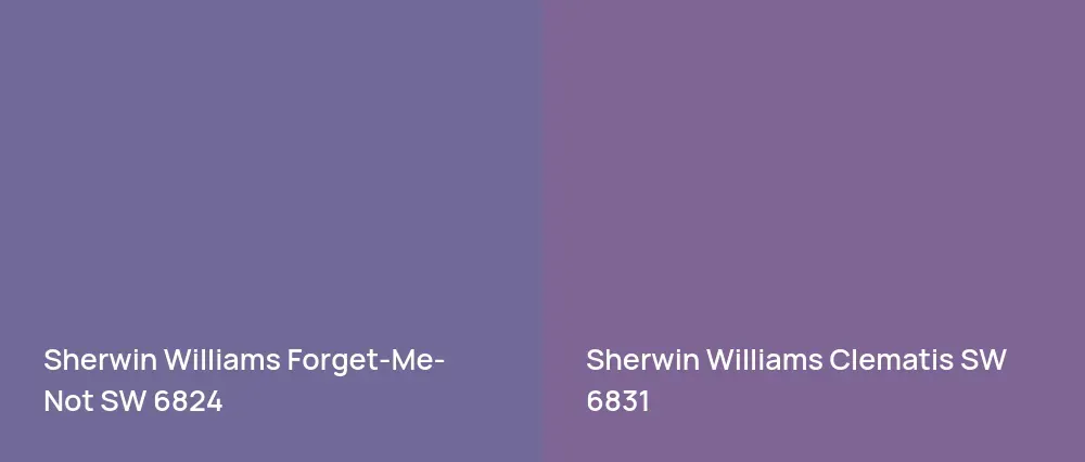 Sherwin Williams Forget-Me-Not SW 6824 vs Sherwin Williams Clematis SW 6831