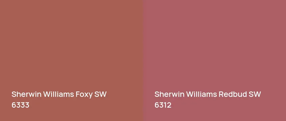 Sherwin Williams Foxy SW 6333 vs Sherwin Williams Redbud SW 6312