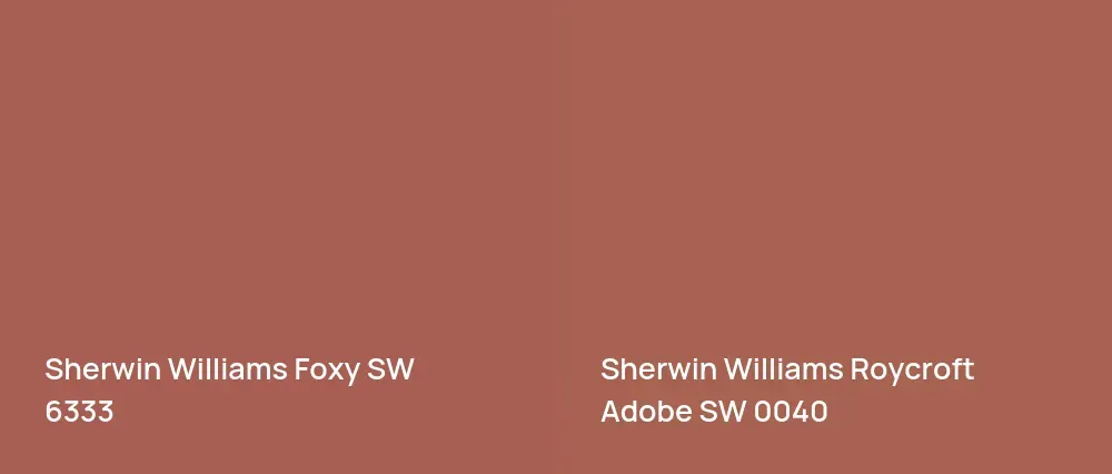 Sherwin Williams Foxy SW 6333 vs Sherwin Williams Roycroft Adobe SW 0040