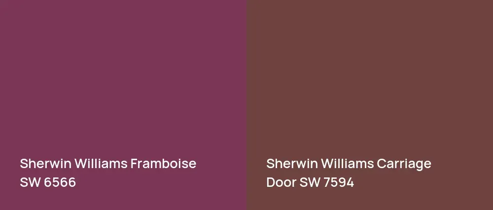 Sherwin Williams Framboise SW 6566 vs Sherwin Williams Carriage Door SW 7594
