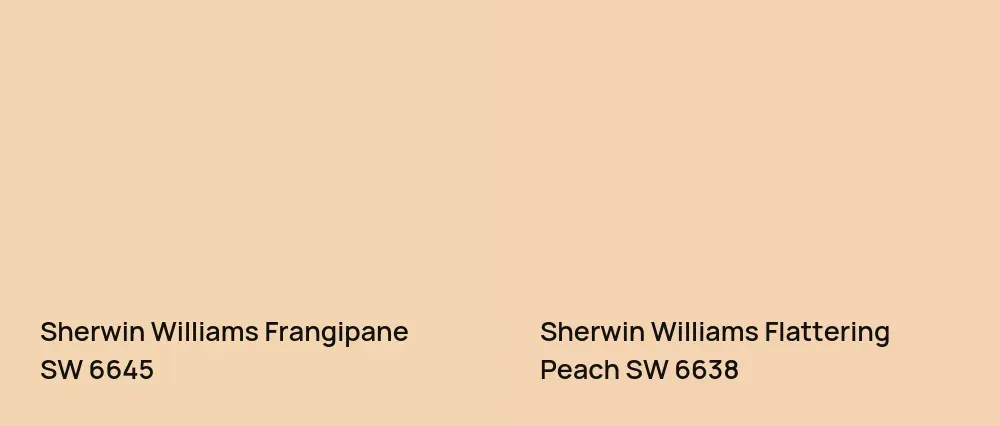 Sherwin Williams Frangipane SW 6645 vs Sherwin Williams Flattering Peach SW 6638