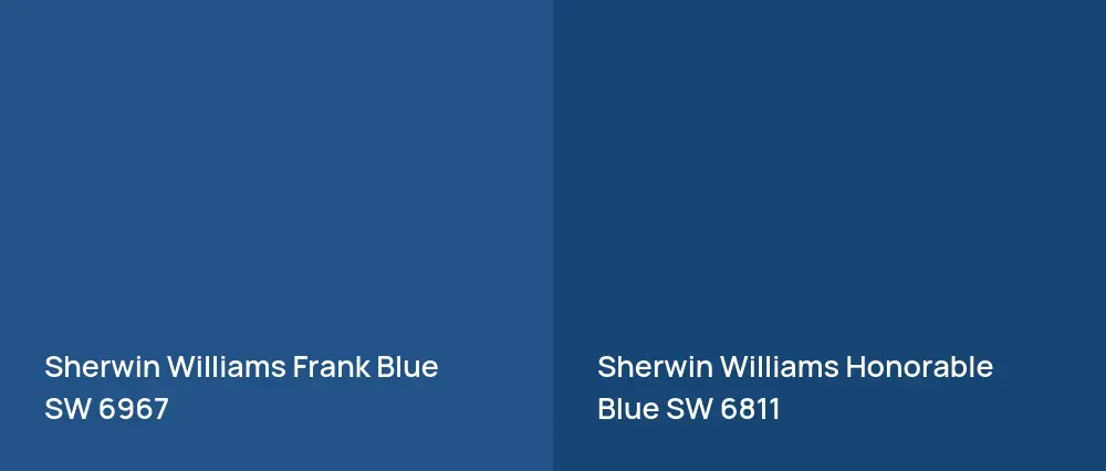 Sherwin Williams Frank Blue SW 6967 vs Sherwin Williams Honorable Blue SW 6811