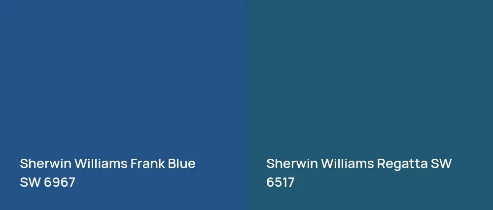 Sherwin Williams Frank Blue SW 6967 vs Sherwin Williams Regatta SW 6517