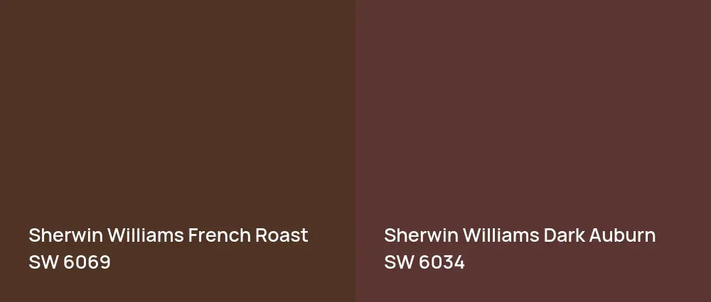 Sherwin Williams French Roast SW 6069 vs Sherwin Williams Dark Auburn SW 6034