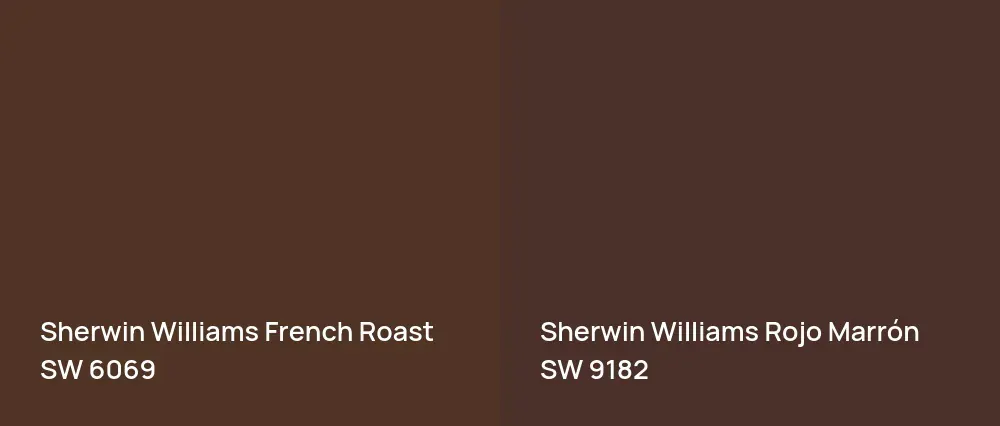 Sherwin Williams French Roast SW 6069 vs Sherwin Williams Rojo Marrón SW 9182