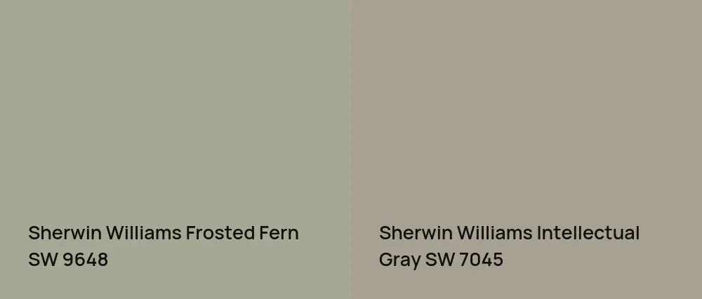 Sherwin Williams Frosted Fern SW 9648 vs Sherwin Williams Intellectual Gray SW 7045