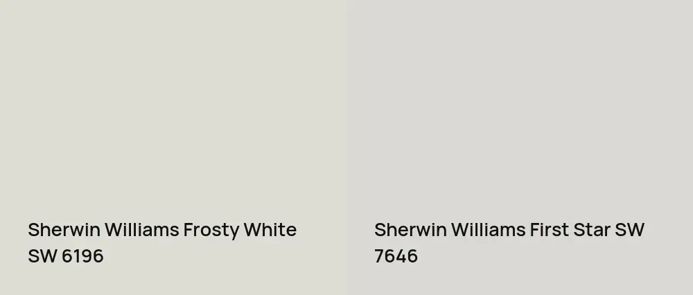 Sherwin Williams Frosty White SW 6196 vs Sherwin Williams First Star SW 7646