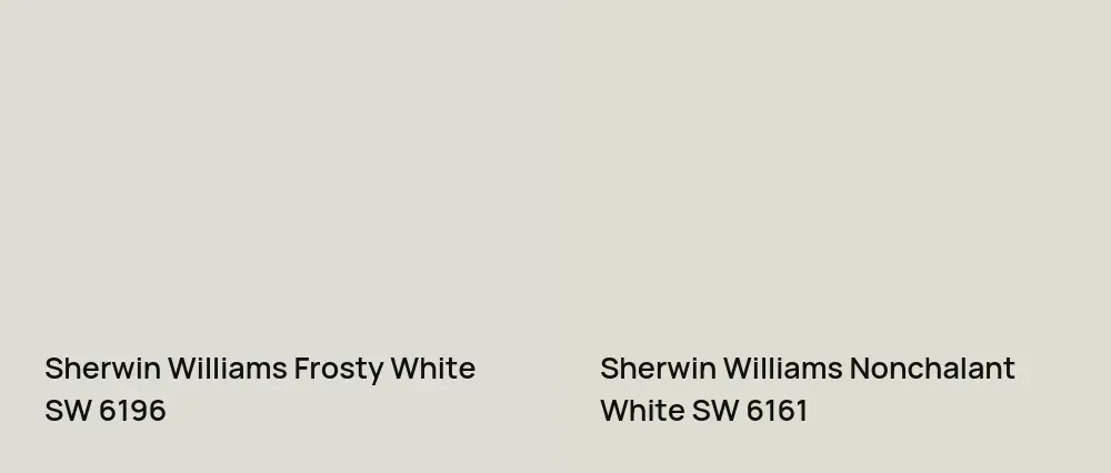 Sherwin Williams Frosty White SW 6196 vs Sherwin Williams Nonchalant White SW 6161