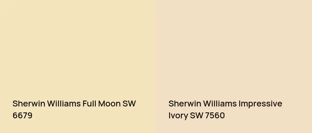 Sherwin Williams Full Moon SW 6679 vs Sherwin Williams Impressive Ivory SW 7560