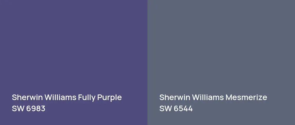 Sherwin Williams Fully Purple SW 6983 vs Sherwin Williams Mesmerize SW 6544