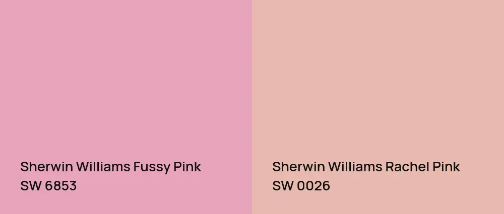 Sherwin Williams Fussy Pink SW 6853 vs Sherwin Williams Rachel Pink SW 0026