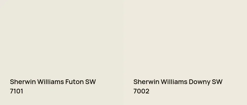 Sherwin Williams Futon SW 7101 vs Sherwin Williams Downy SW 7002