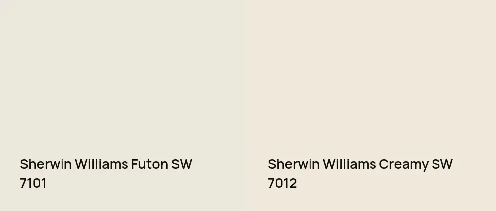 Sherwin Williams Futon SW 7101 vs Sherwin Williams Creamy SW 7012