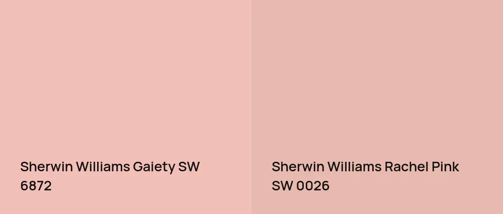 Sherwin Williams Gaiety SW 6872 vs Sherwin Williams Rachel Pink SW 0026