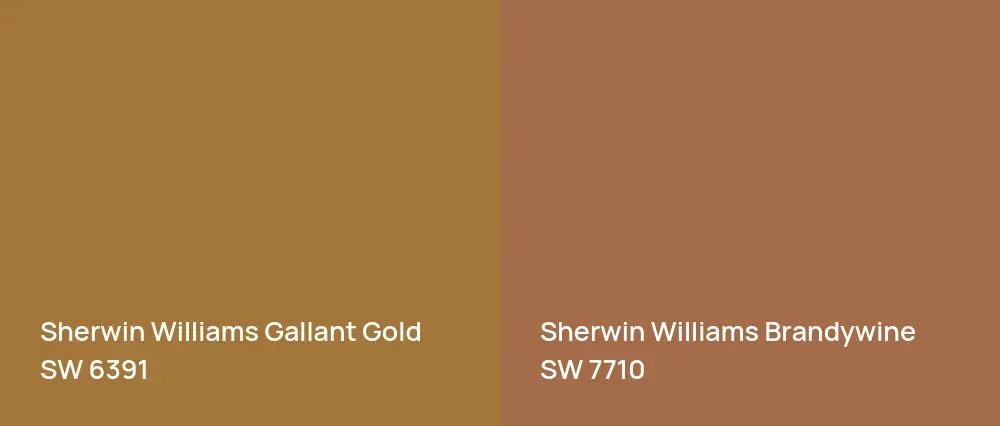 Sherwin Williams Gallant Gold SW 6391 vs Sherwin Williams Brandywine SW 7710