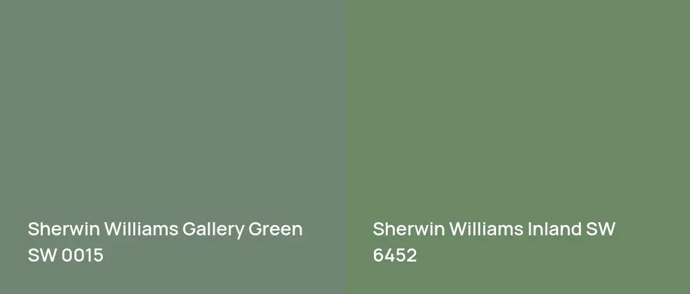 Sherwin Williams Gallery Green SW 0015 vs Sherwin Williams Inland SW 6452